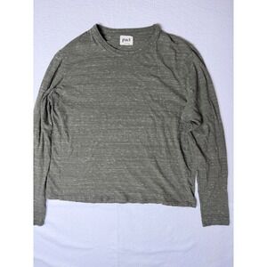 Pact Mens‎ Long Sleeve T-Shirt Olive Green Heathered Size XL Organic Cotton